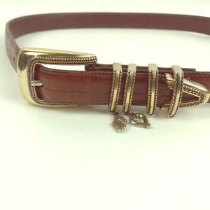 Brighton Brown Faux Croc Leather Belt M 30 Western